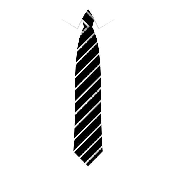 24 x Black & White Thin Stripe Ties - Schools, Commercial, Fancy Dress, Hen & Stag Do