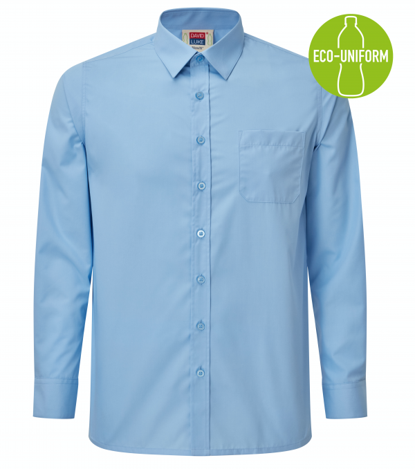 Boys Blue Long Sleeve School Shirts (2pk) - Image 2