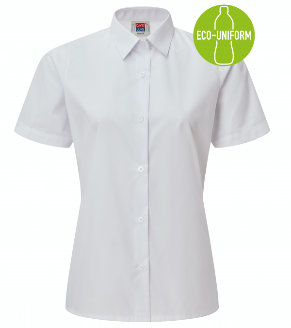 Girls White Short Sleeve School Shirts (2pk) - Image 2