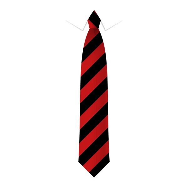 24 x Black & Red Block Stripe Ties - Schools, Commercial, Fancy Dress, Hen & Stag Do