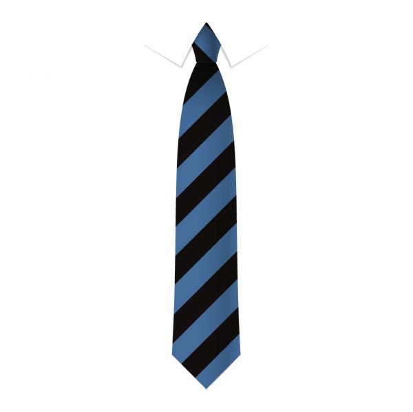 24 x Black & Royal Block Stripe Ties - Schools, Commercial, Fancy Dress, Hen & Stag Do