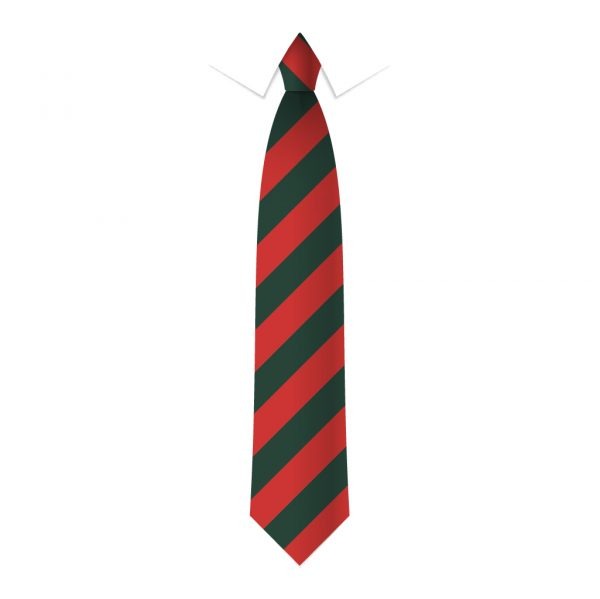 24 x Red & Green Block Stripe Ties - Schools, Commercial, Fancy Dress, Hen & Stag Do