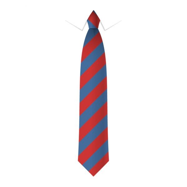 24 x Red & Royal Block Stripe Ties - Schools, Commercial, Fancy Dress, Hen & Stag Do