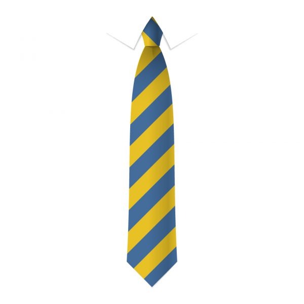 24 x Royal Blue & Gold Block Stripe Ties - Schools, Commercial, Fancy Dress, Hen & Stag Do