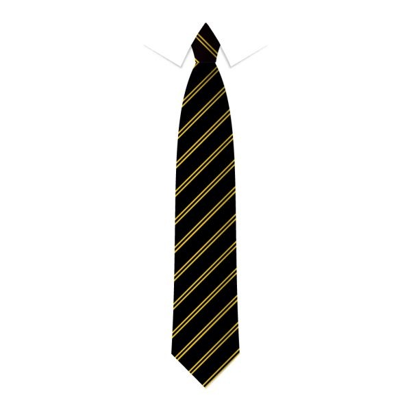 24 x Black & Gold Double Stripe Ties - Schools, Commercial, Fancy Dress, Hen & Stag Do