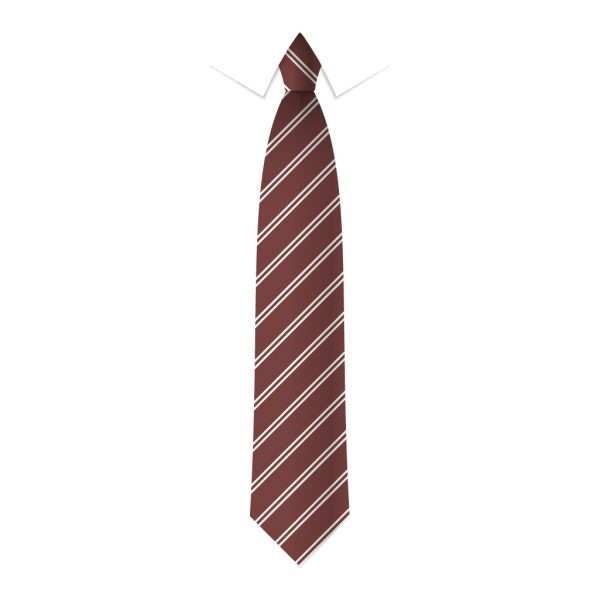 24 x Maroon & White Double Stripe Ties - Schools, Commercial, Fancy Dress, Hen & Stag Do