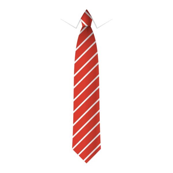 24 x Red & White Thin Stripe Ties - Schools, Commercial, Fancy Dress, Hen & Stag Do