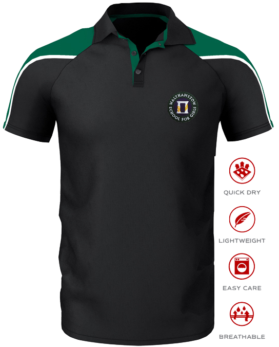 Walthamstow School for Girls NEW PE Polo Shirt & FREE PE Bag