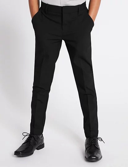 Boys Super Skinny Fit School Trousers - BLACK - Victoria 2 Schoolwear