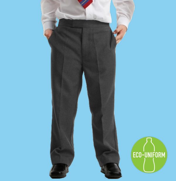 Senior Boys Comfort Fit School Trousers with Elastic Back