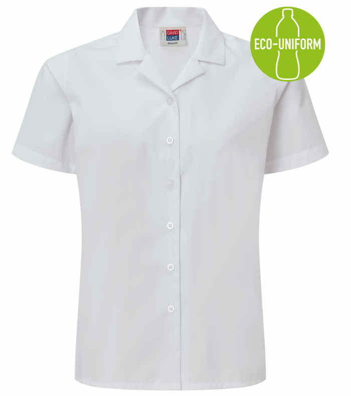 3Pack Girls Reverse Collar Blouse Top White School shirt Uniform Short Sleeve 