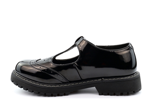 T-Bar Brogue With Buckle Fastening 