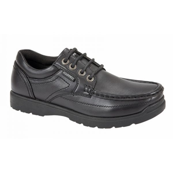 Boys Black Lace Up School Shoes