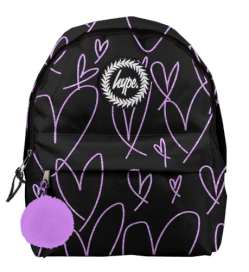 Black & Pink Hype Hearts Drip Backpack Bags
