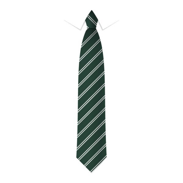 24 x Green & White Double Stripe Ties - Schools, Commercial, Fancy Dress, Hen & Stag Do