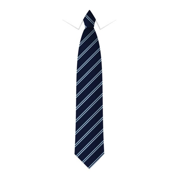 24 x Navy & Light Blue Double Stripe Ties - Schools, Commercial, Fancy Dress, Hen & Stag Do