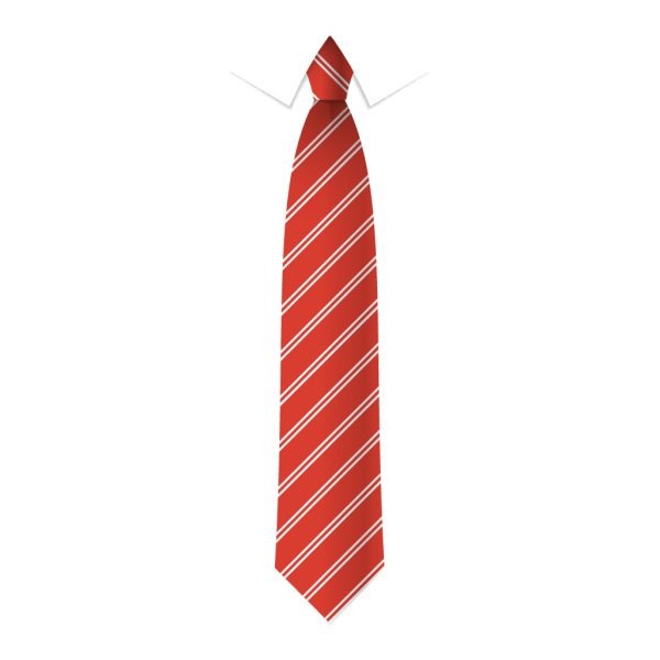 24 x Red & White Double Stripe Ties - Schools, Commercial, Fancy Dress, Hen & Stag Do
