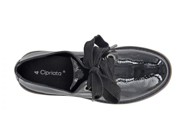 Black Patent Lace Up School Shoes - Image 2
