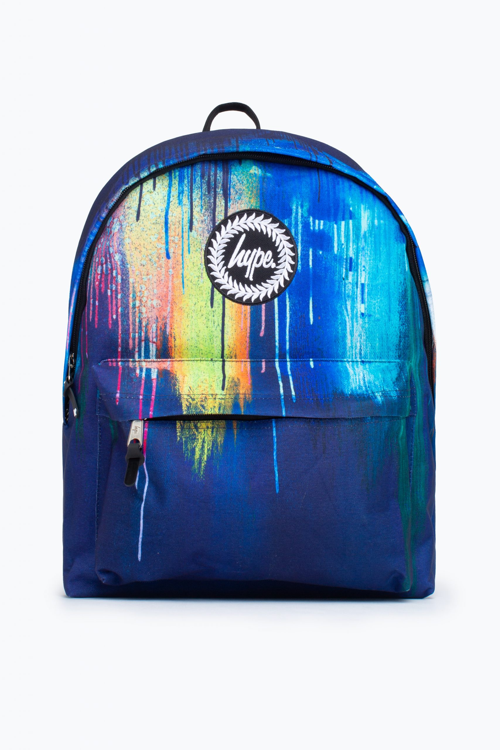 HYPE UNISEX NAVY WATER COLOUR DRIPS CREST BACKPACK - Victoria 2 Schoolwear