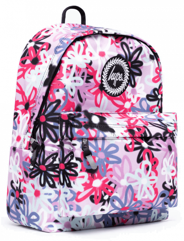 HYPE PURPLE GRAFFITI FLOWERS BACKPACK - Image 2