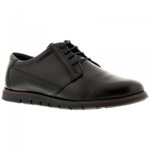 Boys Senior Black Lace Up School Shoes