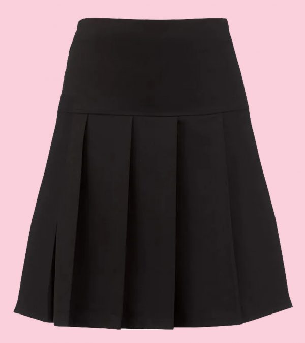 Junior Drop Waist Pleated Skirt Black