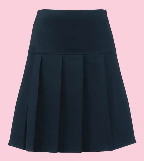 Junior Drop Waist Pleated Skirt Navy