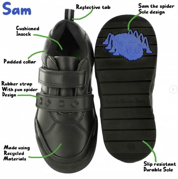 Junior Boys Velcro School Shoes - Image 2