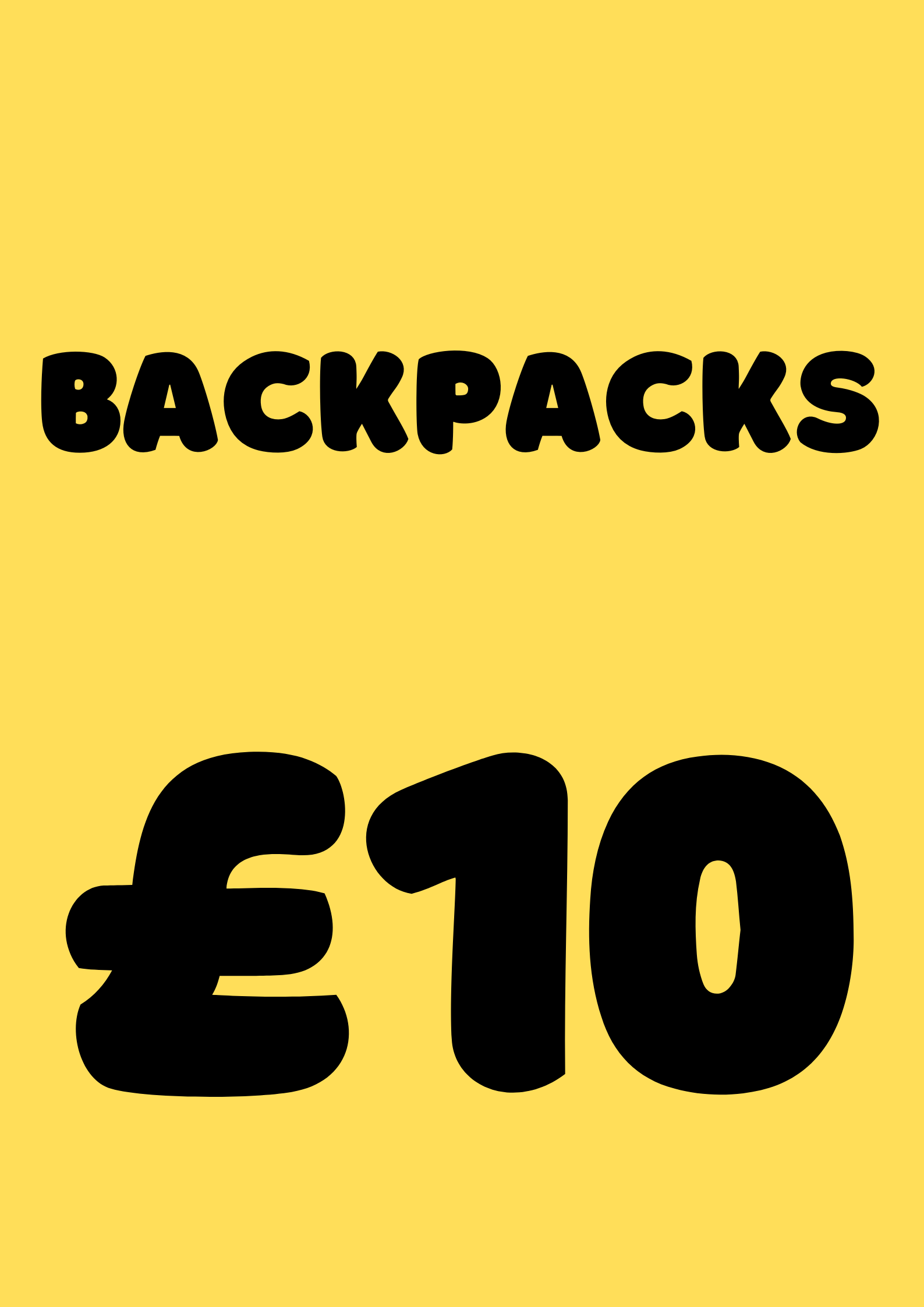EVERYTHING £10 BACKPACKS